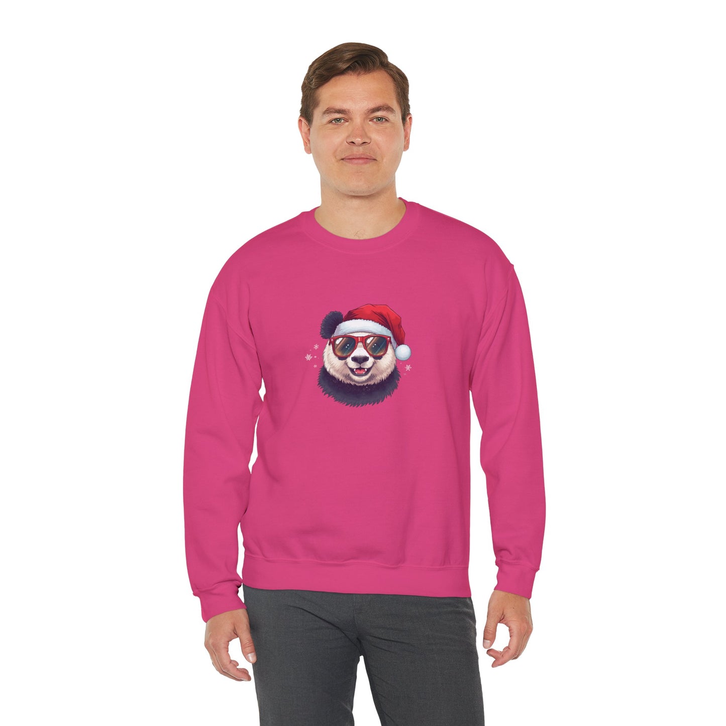 Felpa con buffo Panda natalizio Unisex | Regalo di Natale, Abbigliamento per le feste, Capi essenziali comodi, Girocollo unisex, Felpa carina