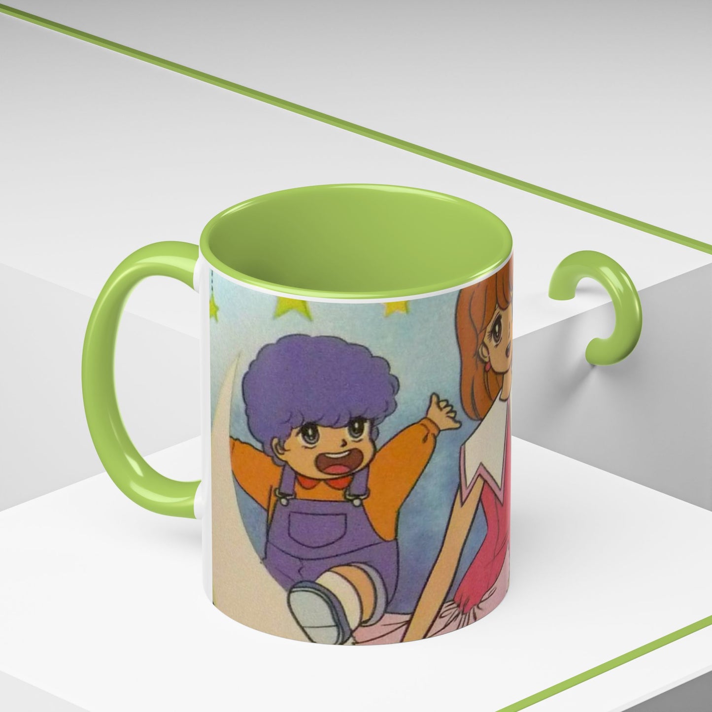 Tazza Kiss me Licia-Kawaii Girl & Cat Accent Coffee Mug – Cute Anime Retro Illustration (11/15oz)