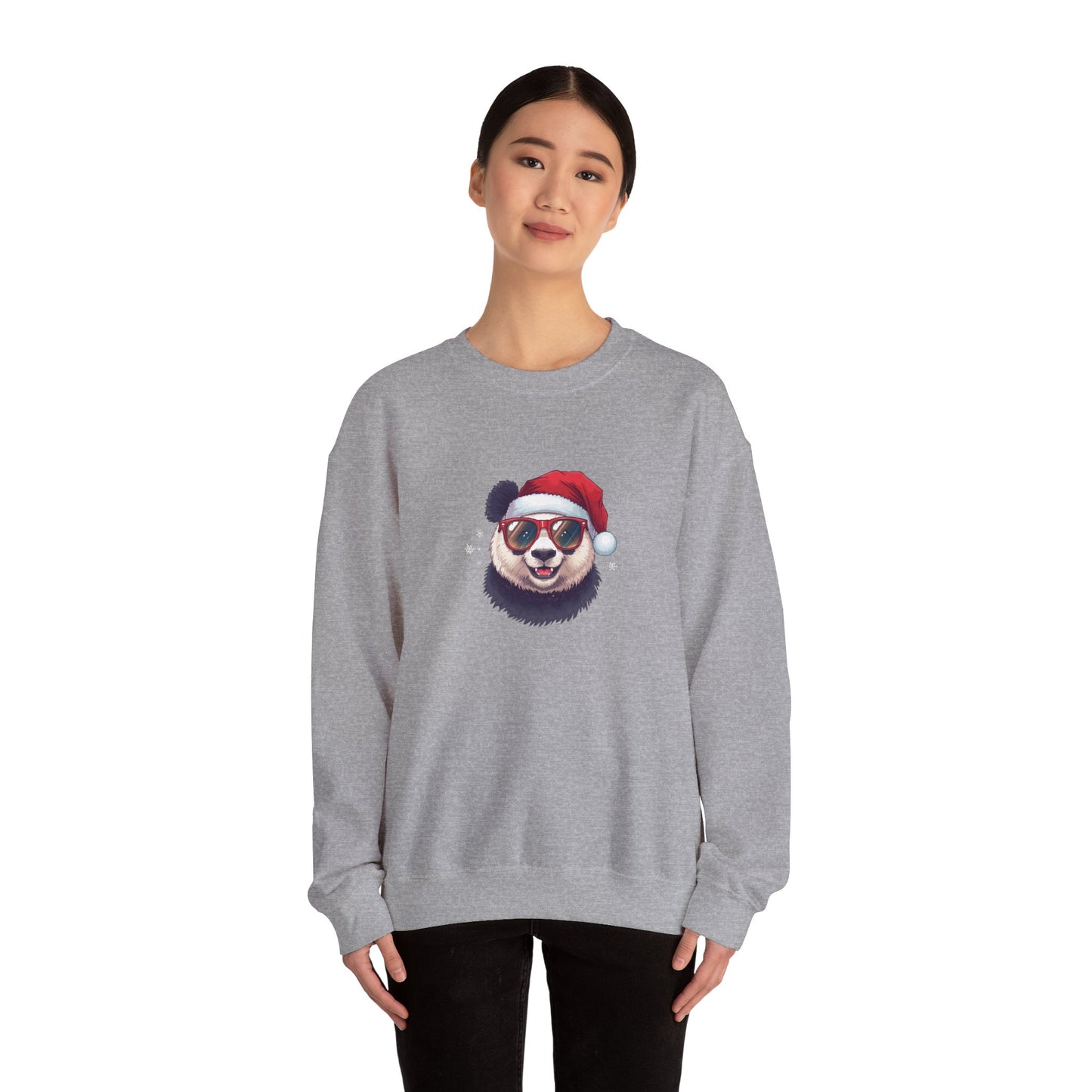 Felpa con buffo Panda natalizio Unisex | Regalo di Natale, Abbigliamento per le feste, Capi essenziali comodi, Girocollo unisex, Felpa carina
