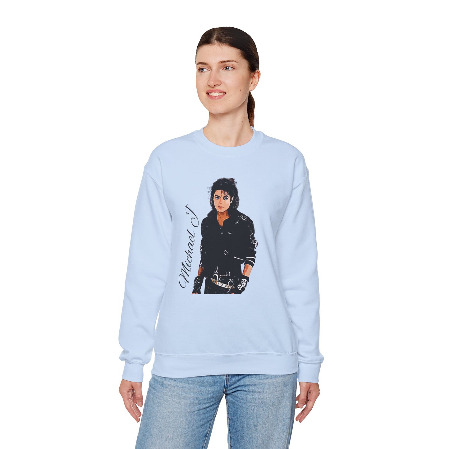 Felpa Michael J - Graphic Crewneck Sweatshirt — Retro Pop Icon Portrait
