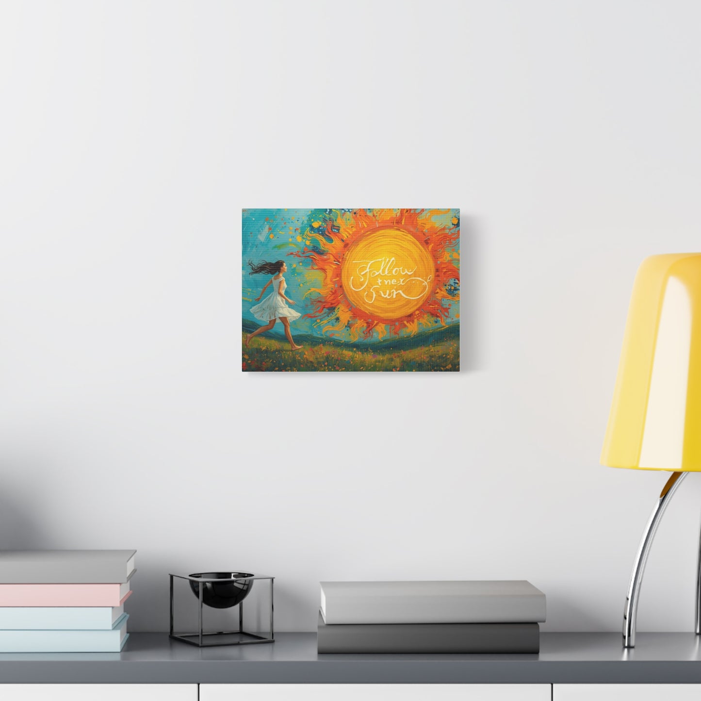QUADRO SU TELA, FOLLOW THE SUN Inspirational Wall Art Canvas - "Follow the Sun"
