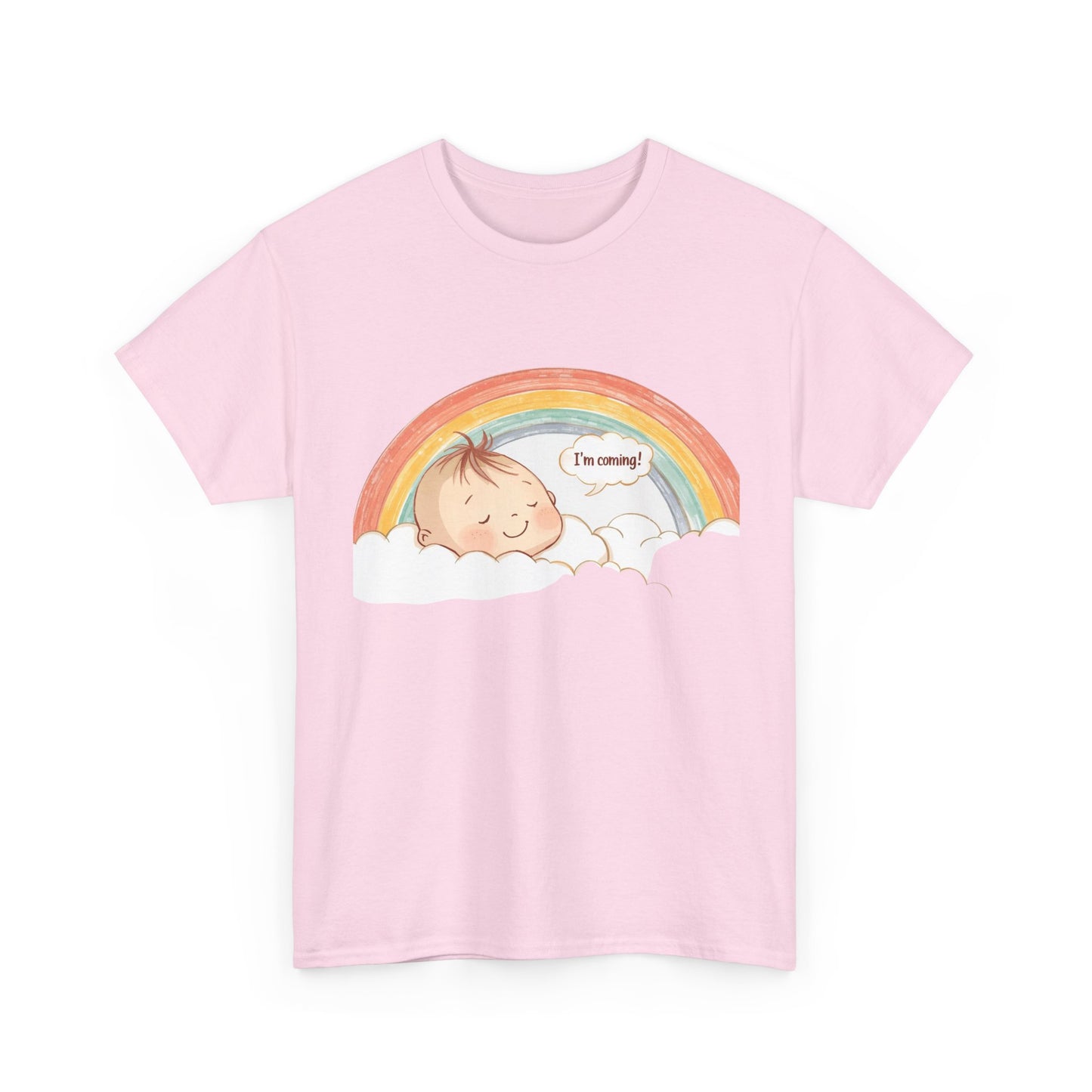 T-Shirt Premom Rainbow Baby I'M Coming