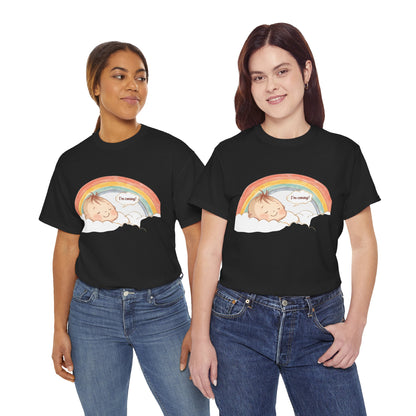 T-Shirt Premom Rainbow Baby I'M Coming