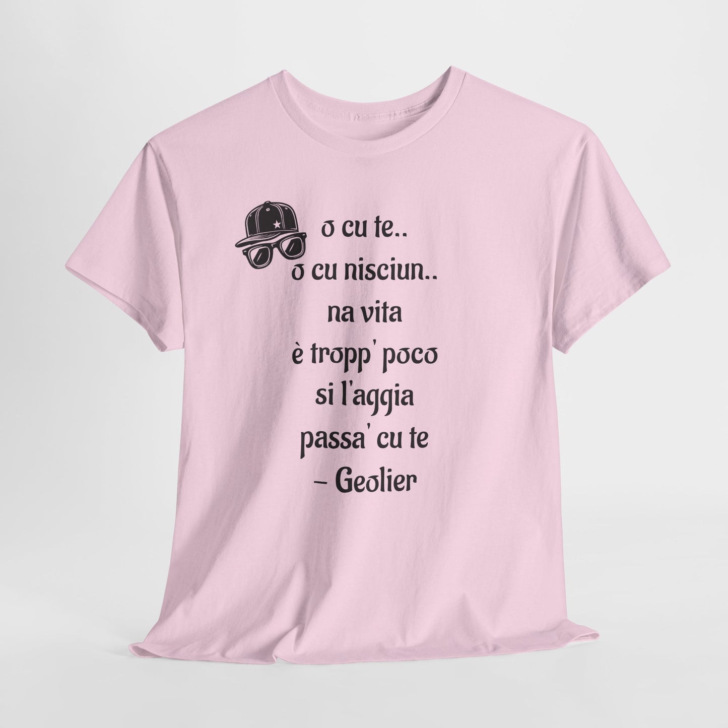 Maglietta unisex con citazione Geolier, maglietta ispiratrice, abbigliamento casual, regalo per gli amanti della musica, maglietta grafica alla moda