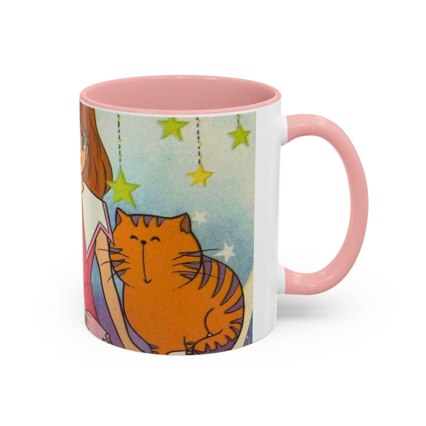 Tazza Kiss me Licia-Kawaii Girl & Cat Accent Coffee Mug – Cute Anime Retro Illustration (11/15oz)