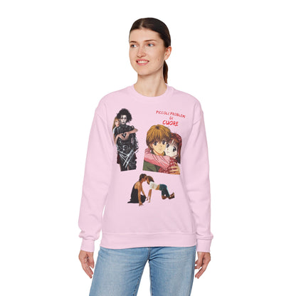 Felpa Unisex anni 90 Anime Collage Crewneck Sweatshirt — Retro Romance & Gothic Art Graphic