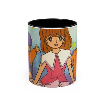 Tazza Kiss me Licia-Kawaii Girl & Cat Accent Coffee Mug – Cute Anime Retro Illustration (11/15oz)
