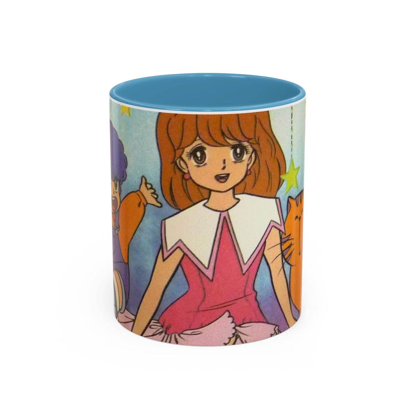 Tazza Kiss me Licia-Kawaii Girl & Cat Accent Coffee Mug – Cute Anime Retro Illustration (11/15oz)