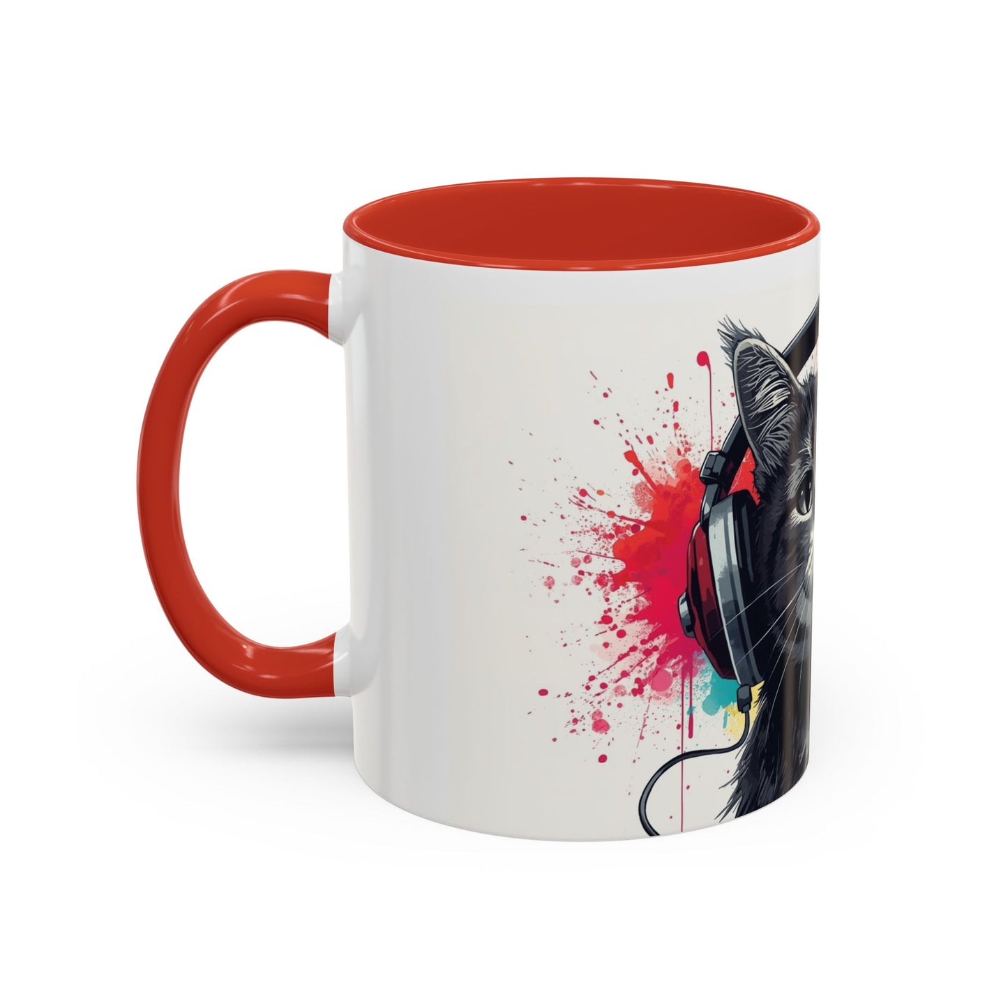TAZZA Coffee Mug — Colorful Music Kitty Accent Mug (11/15oz)