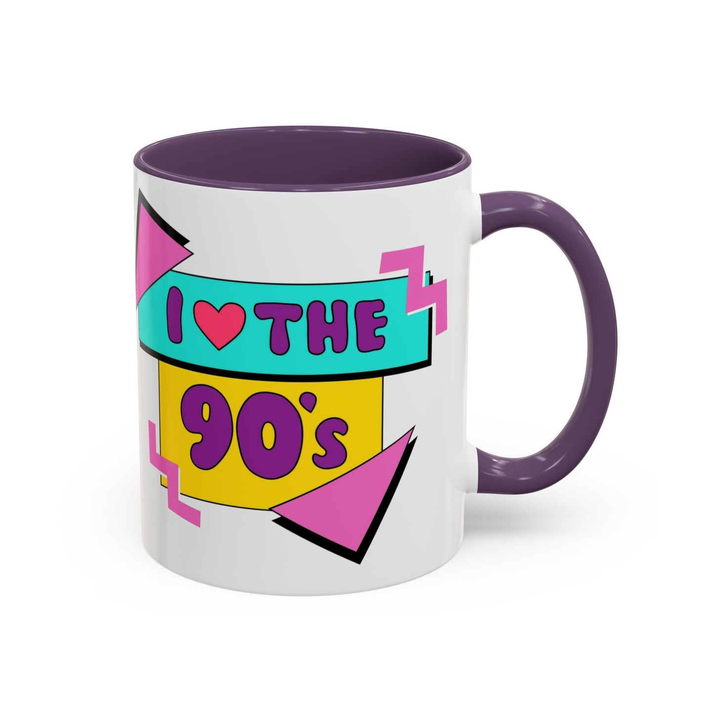 Tazza "I Love The 90s" Accent Coffee Mug — Retro 90s Nostalgia Ceramic Mug