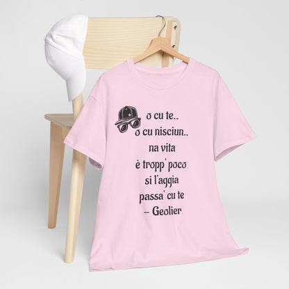 Maglietta unisex con citazione Geolier, maglietta ispiratrice, abbigliamento casual, regalo per gli amanti della musica, maglietta grafica alla moda