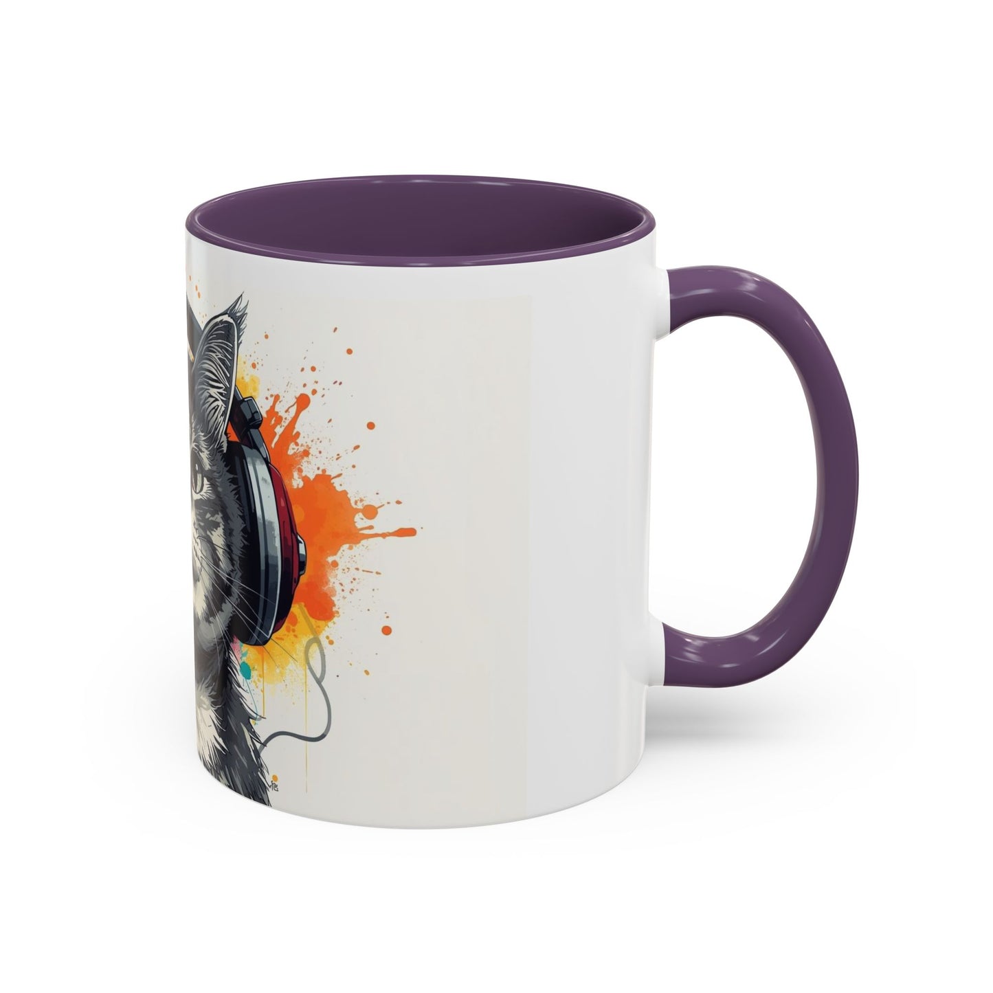 TAZZA Coffee Mug — Colorful Music Kitty Accent Mug (11/15oz)