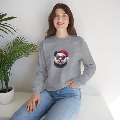 Felpa con buffo Panda natalizio Unisex | Regalo di Natale, Abbigliamento per le feste, Capi essenziali comodi, Girocollo unisex, Felpa carina