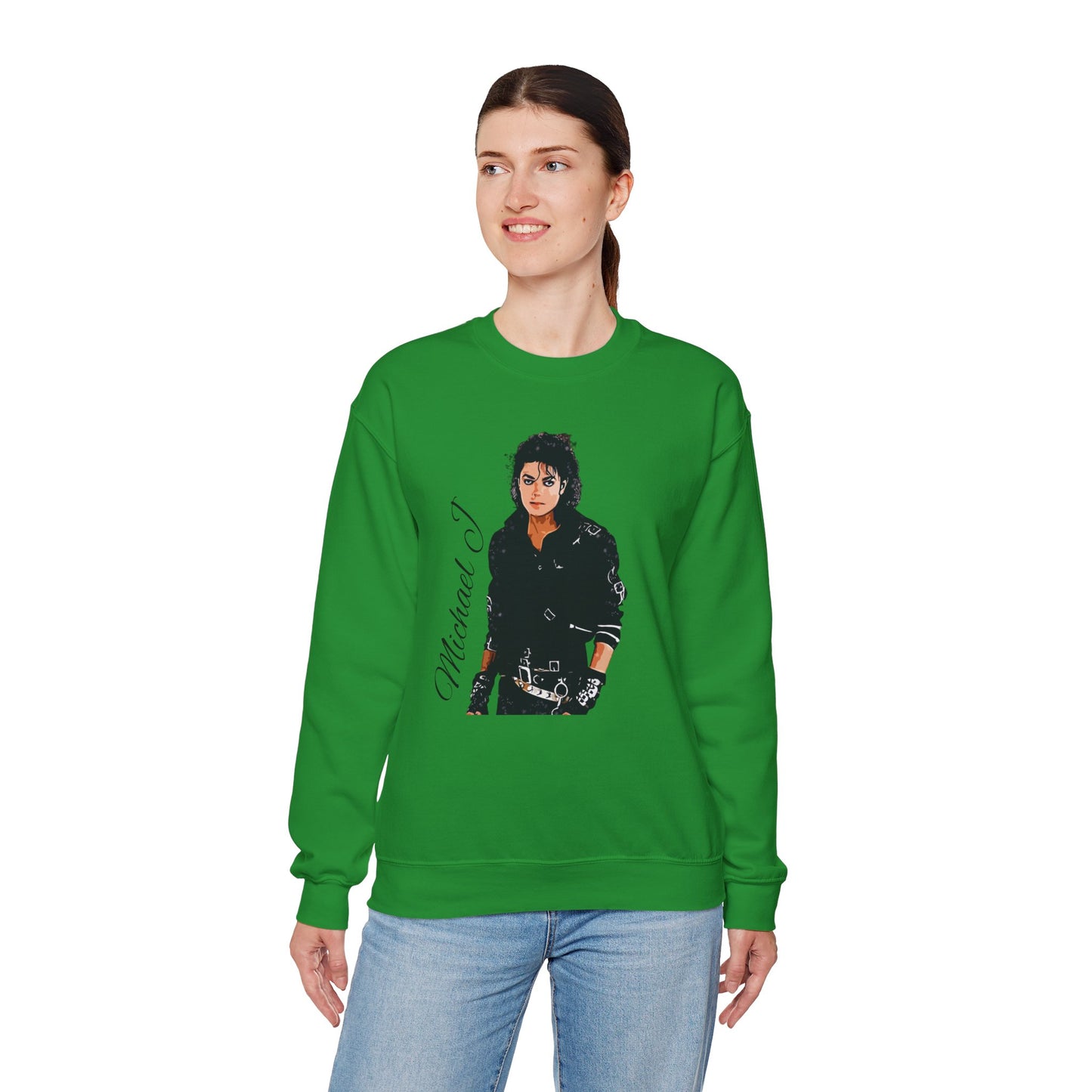 Felpa Michael J - Graphic Crewneck Sweatshirt — Retro Pop Icon Portrait