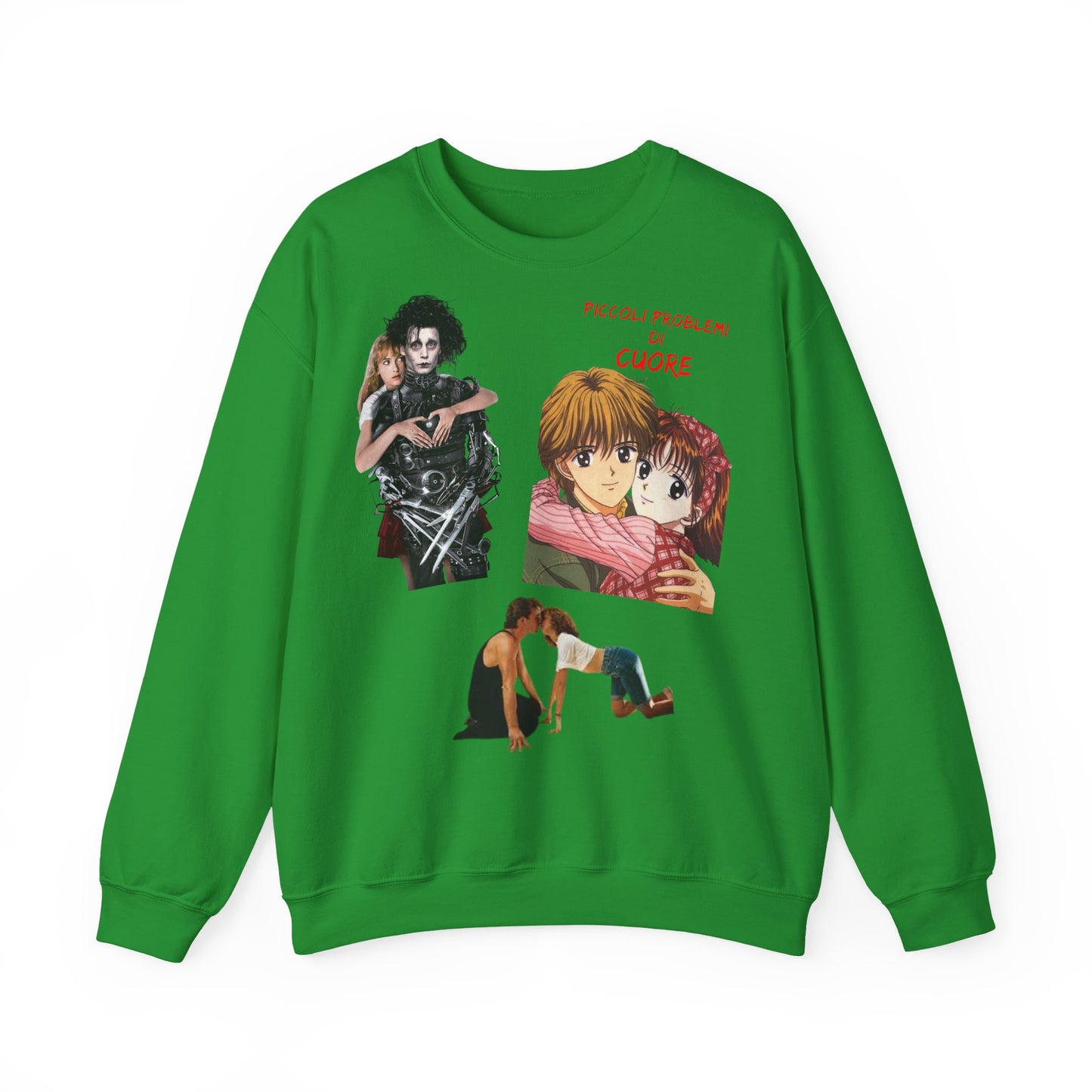 Felpa Unisex anni 90 Anime Collage Crewneck Sweatshirt — Retro Romance & Gothic Art Graphic