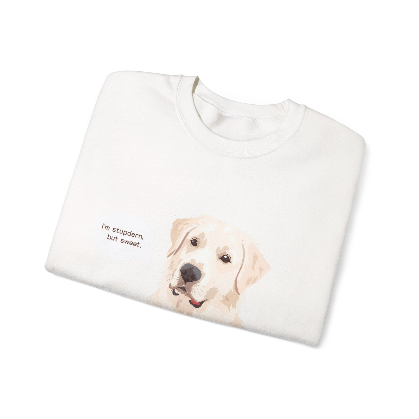 FELPA GIROCOLLO - SONO TESTARDO MA DOLCE Cute Dog Quote Crewneck Sweatshirt