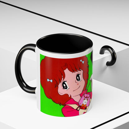 Spank tenero ribacuori Tazza — Whimsical Girl & Bunny Accent Coffee Mug