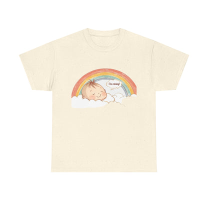 T-Shirt Premom Rainbow Baby I'M Coming
