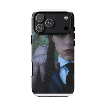 Mercoledì - Gothic Schoolgirl Phone Case — Dark Portrait Protective Tough Case