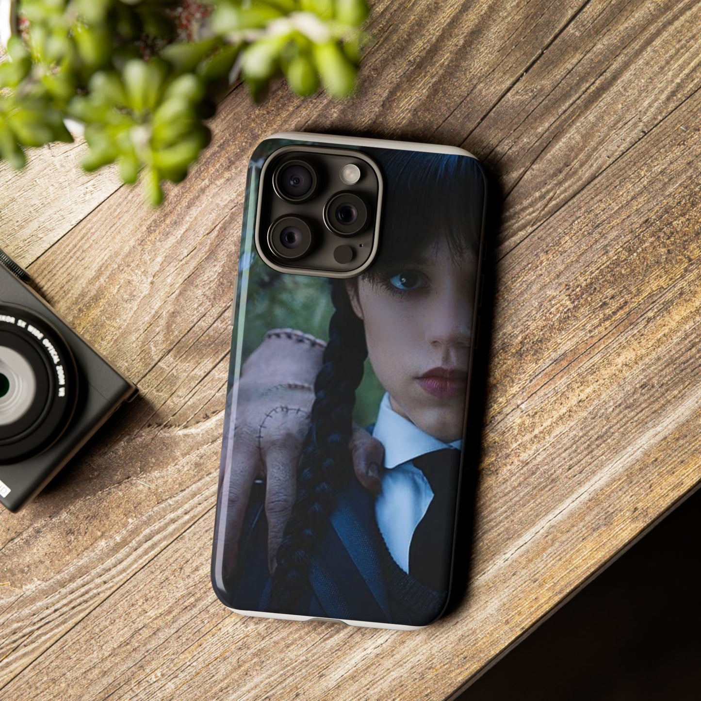 Mercoledì - Gothic Schoolgirl Phone Case — Dark Portrait Protective Tough Case