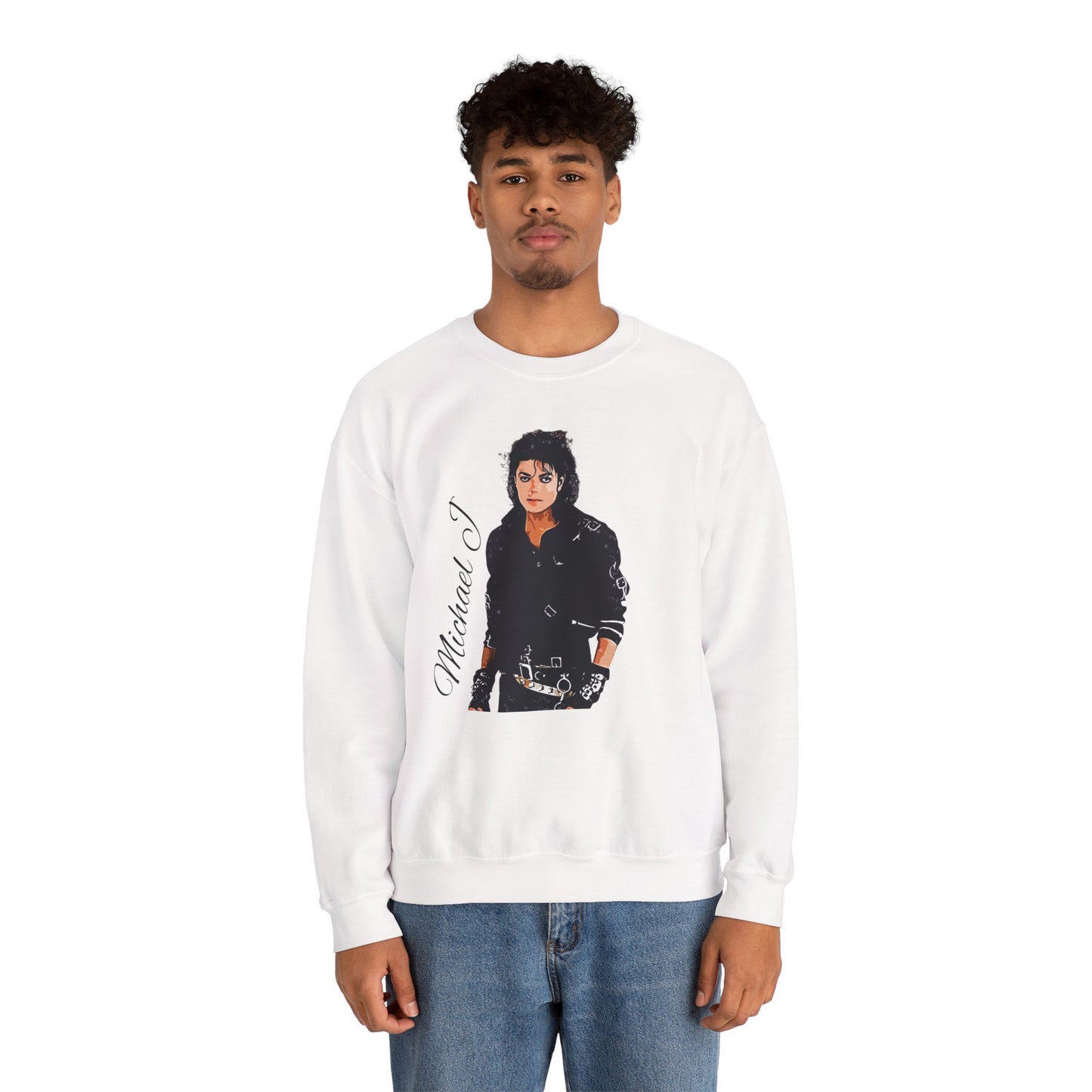 Felpa Michael J - Graphic Crewneck Sweatshirt — Retro Pop Icon Portrait