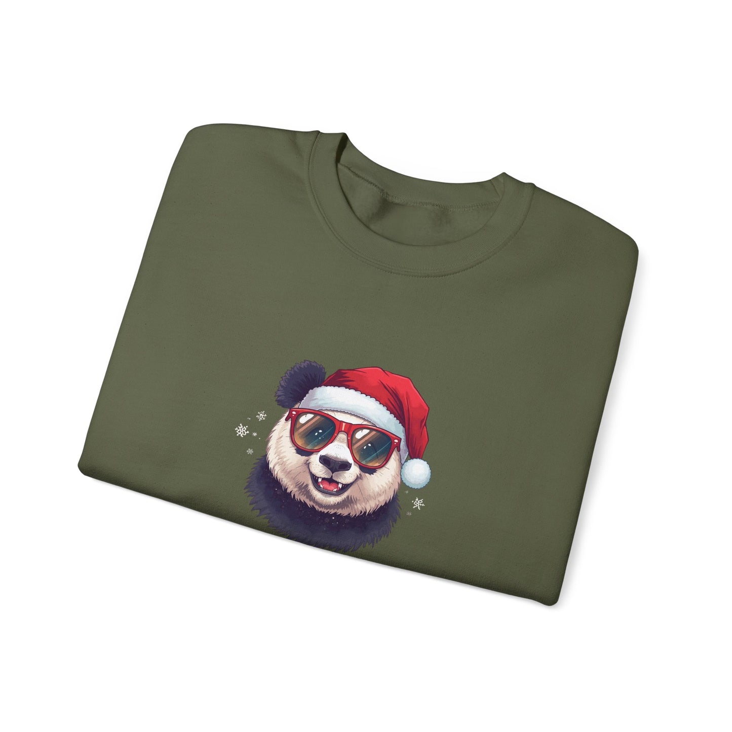 Felpa con buffo Panda natalizio Unisex | Regalo di Natale, Abbigliamento per le feste, Capi essenziali comodi, Girocollo unisex, Felpa carina