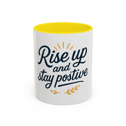 Tazza da caffè motivazionale, bicchieri motivazionali, tazza "Rise Up and Stay Positive" IDEA REGALO