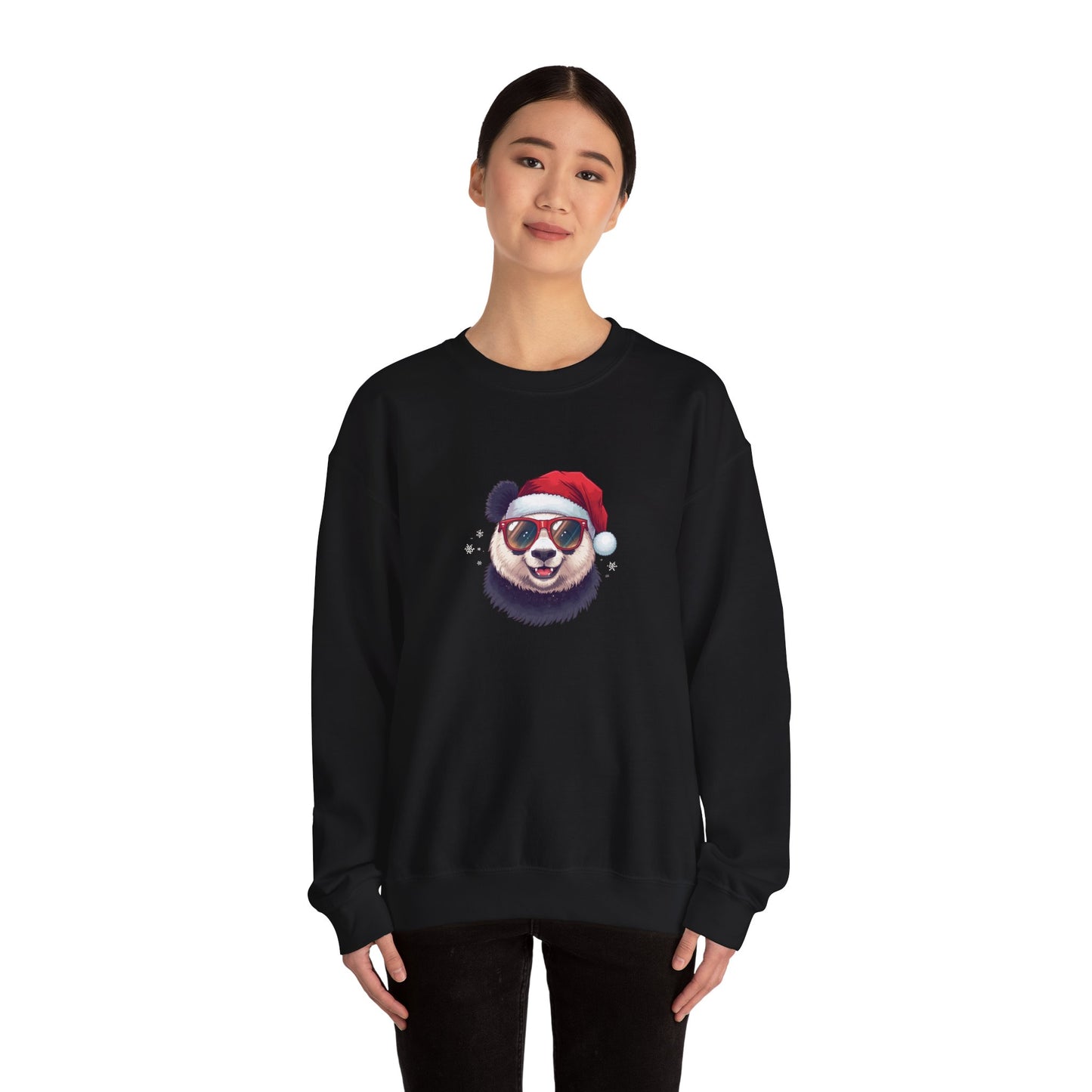 Felpa con buffo Panda natalizio Unisex | Regalo di Natale, Abbigliamento per le feste, Capi essenziali comodi, Girocollo unisex, Felpa carina