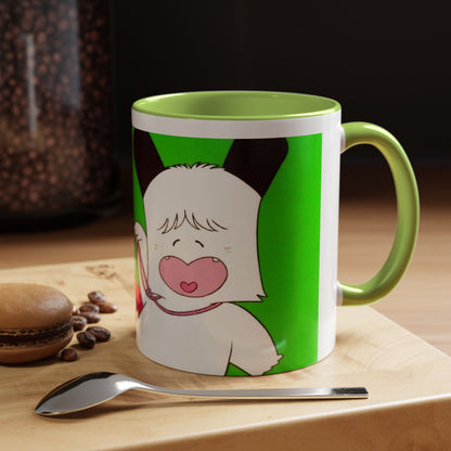 Spank tenero ribacuori Tazza — Whimsical Girl & Bunny Accent Coffee Mug