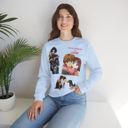 Felpa Unisex anni 90 Anime Collage Crewneck Sweatshirt — Retro Romance & Gothic Art Graphic