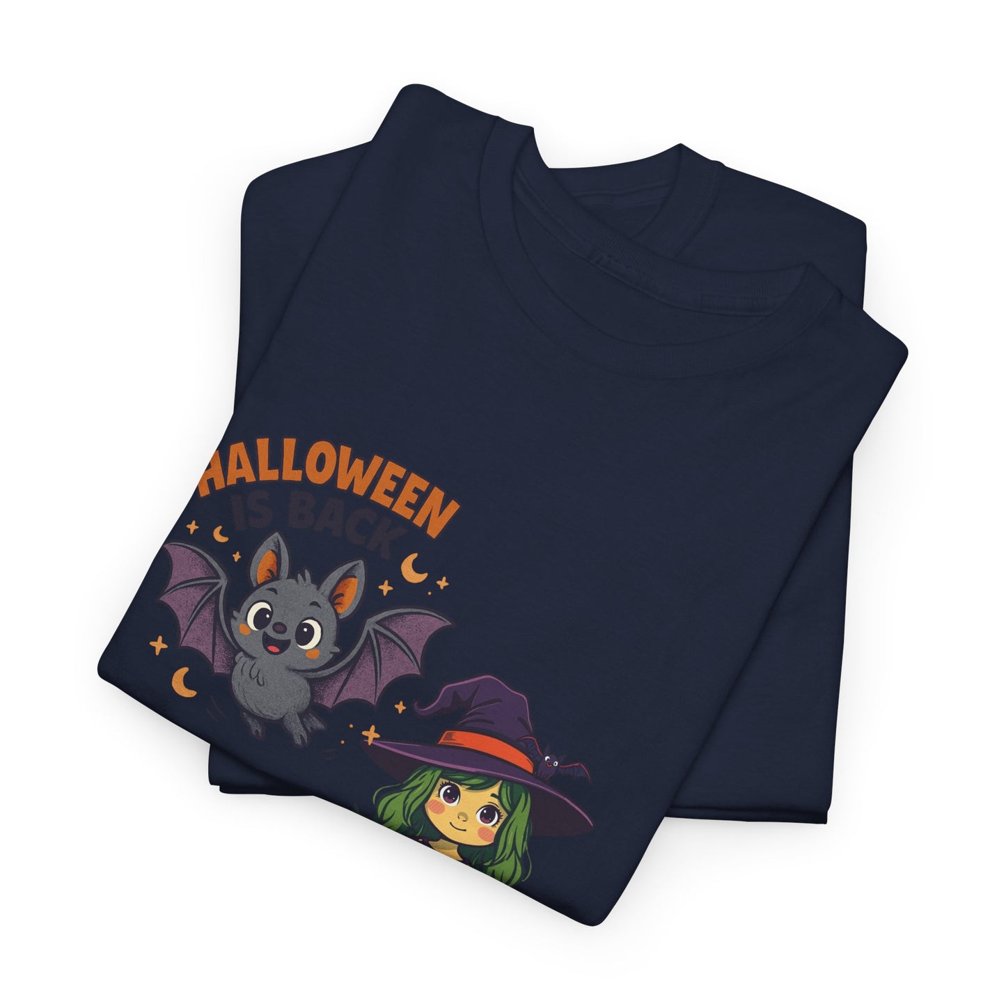 Maglietta strega di Halloween - Maglietta unisex in cotone pesante, Maglietta da strega carina, Maglietta con costume di Halloween, Abbigliamento spettrale, Maglietta "Dolcetto o scherzetto"