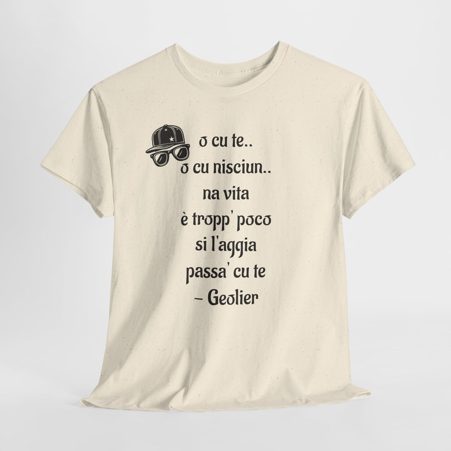 Maglietta unisex con citazione Geolier, maglietta ispiratrice, abbigliamento casual, regalo per gli amanti della musica, maglietta grafica alla moda