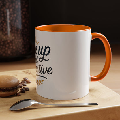 Tazza da caffè motivazionale, bicchieri motivazionali, tazza "Rise Up and Stay Positive" IDEA REGALO