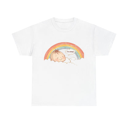 T-Shirt Premom Rainbow Baby I'M Coming