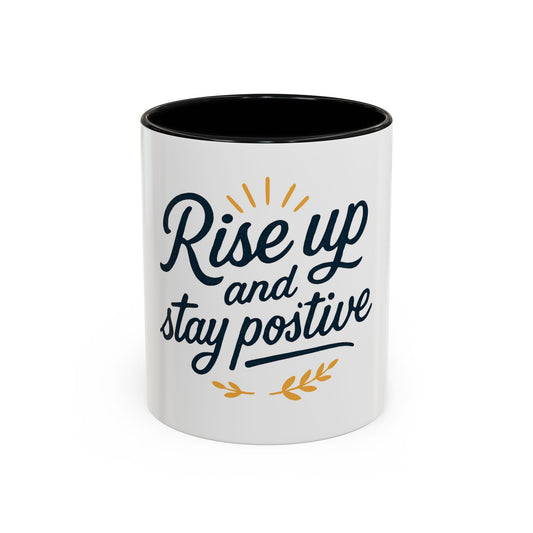 Tazza da caffè motivazionale, bicchieri motivazionali, tazza "Rise Up and Stay Positive" IDEA REGALO