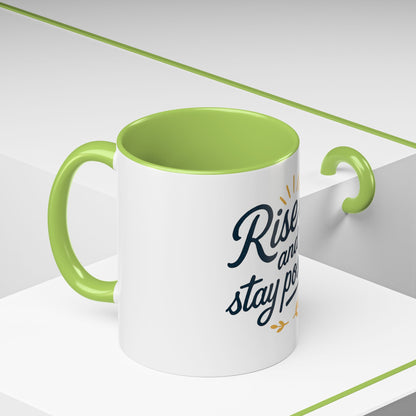 Tazza da caffè motivazionale, bicchieri motivazionali, tazza "Rise Up and Stay Positive" IDEA REGALO