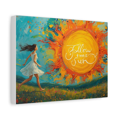 QUADRO SU TELA, FOLLOW THE SUN Inspirational Wall Art Canvas - "Follow the Sun"