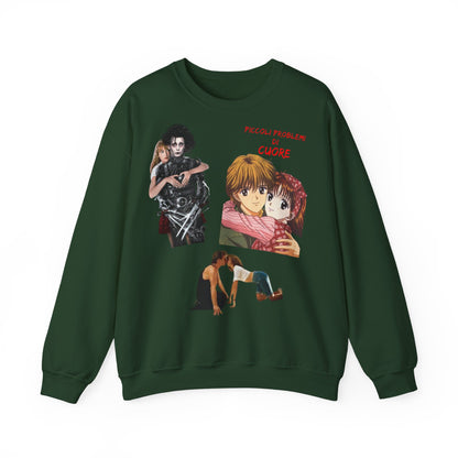 Felpa Unisex anni 90 Anime Collage Crewneck Sweatshirt — Retro Romance & Gothic Art Graphic