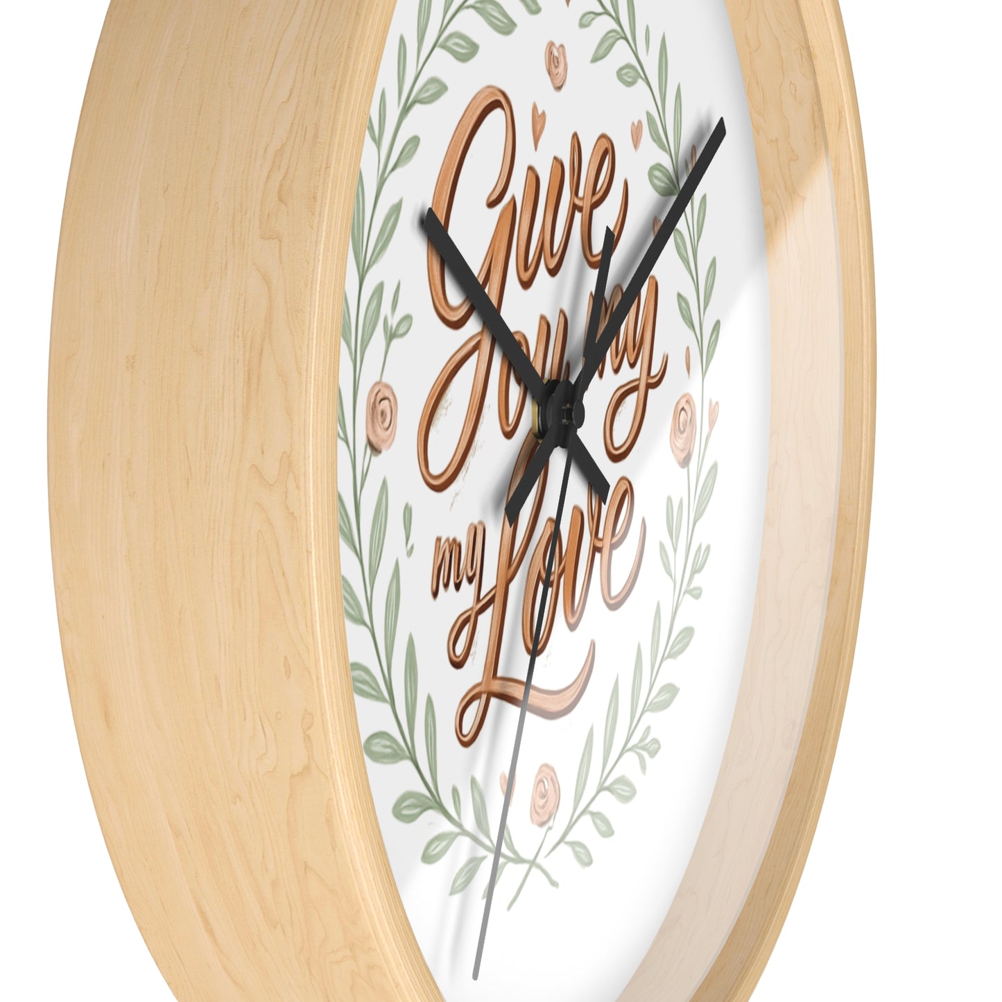 Orologio da parete romantico - GIVE YOU MY LOVE - Regalo per il mio amore, arredamento per la casa, regalo per lei, citazioni d'amore, regalo di nozze, decorazione per anniversario