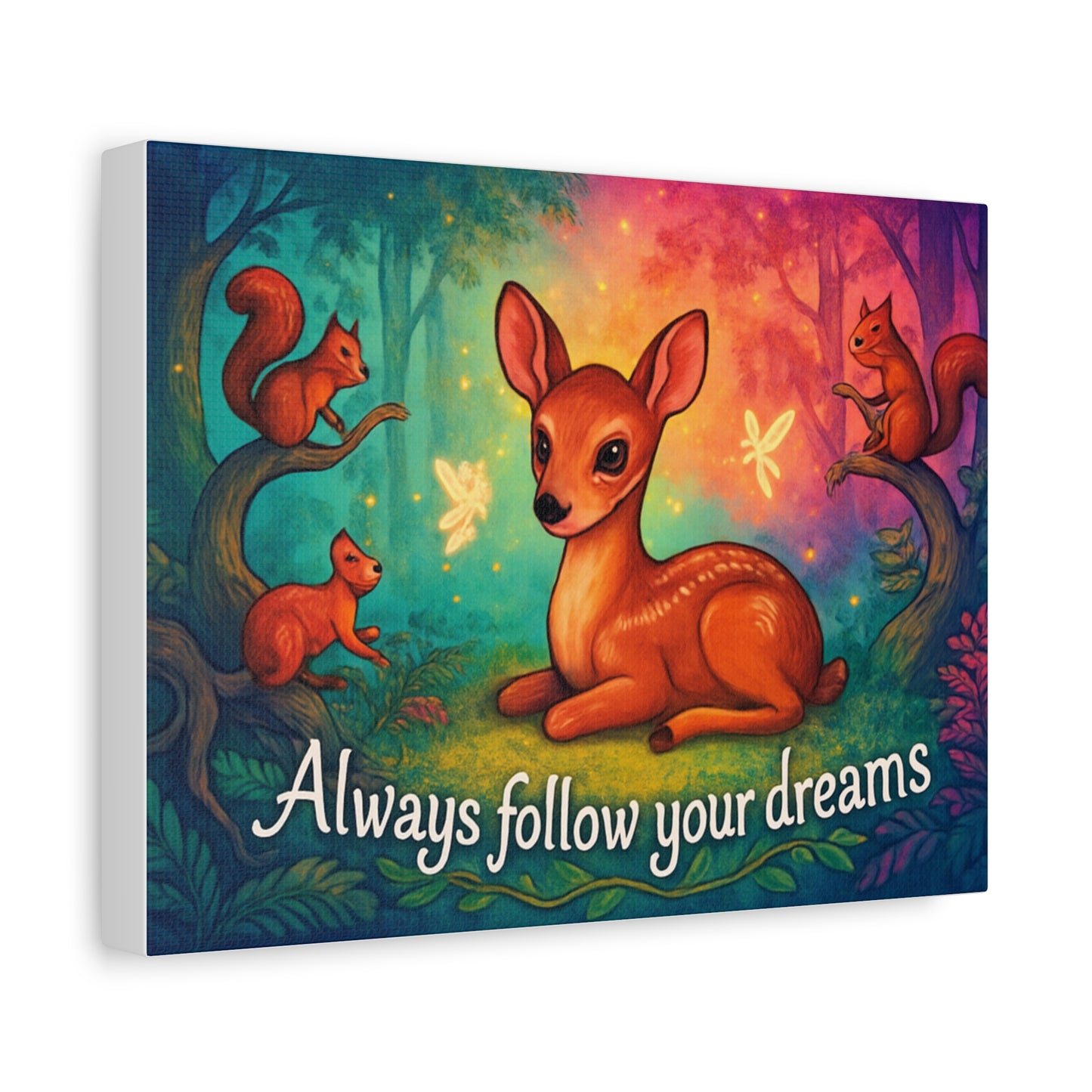 Quadro su tela - Dreamy Forest Art - Always Follow Your Dreams -Segui sempre i tuoi sogni