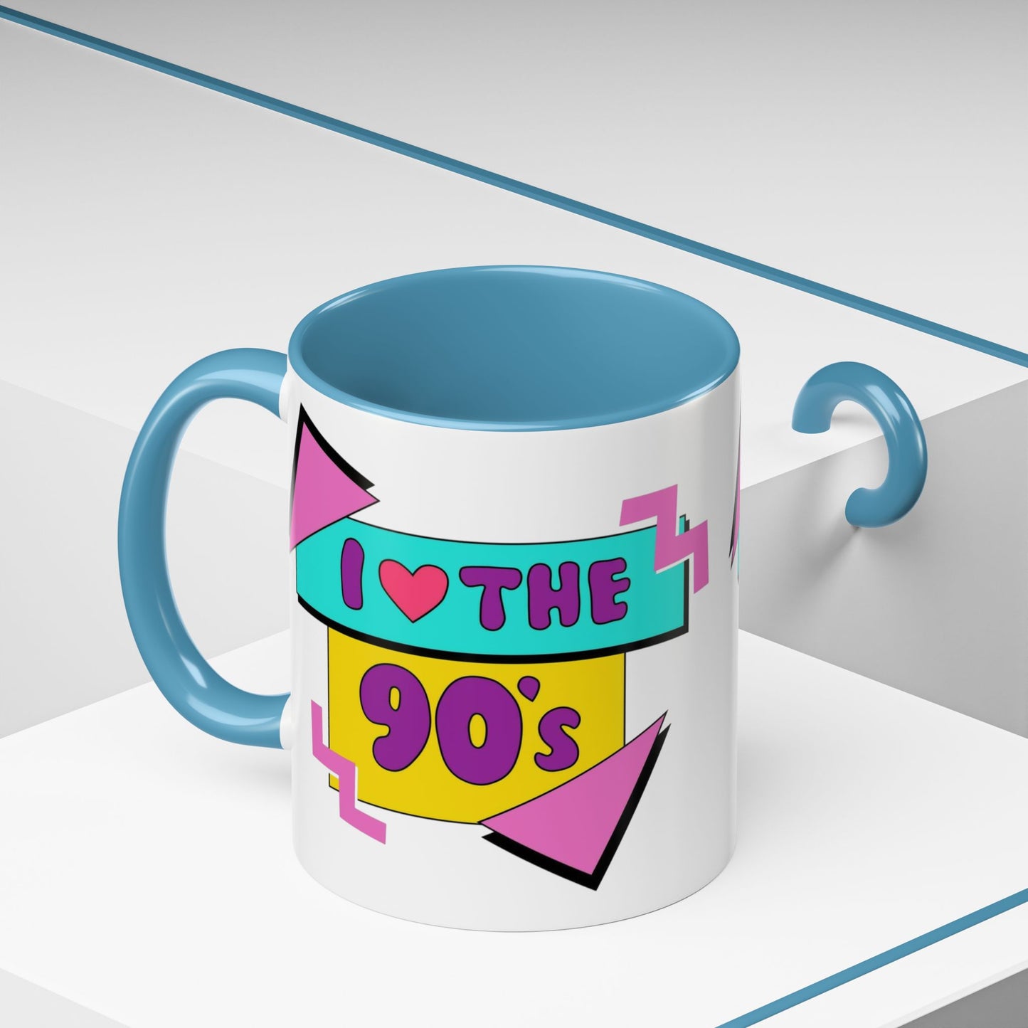 Tazza "I Love The 90s" Accent Coffee Mug — Retro 90s Nostalgia Ceramic Mug