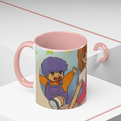 Tazza Kiss me Licia-Kawaii Girl & Cat Accent Coffee Mug – Cute Anime Retro Illustration (11/15oz)