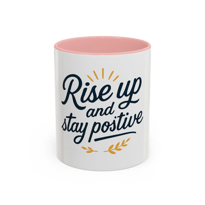 Tazza da caffè motivazionale, bicchieri motivazionali, tazza "Rise Up and Stay Positive" IDEA REGALO