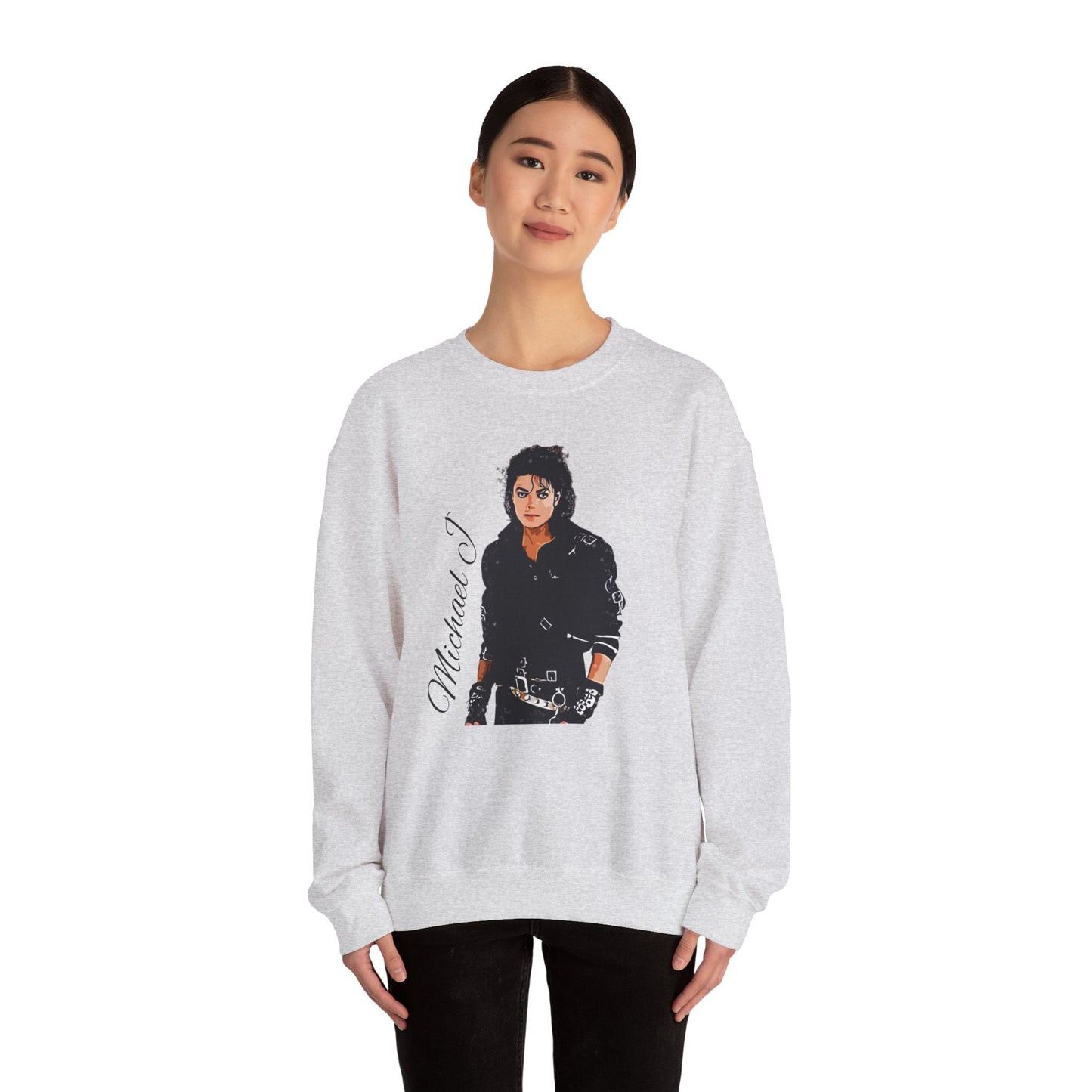 Felpa Michael J - Graphic Crewneck Sweatshirt — Retro Pop Icon Portrait
