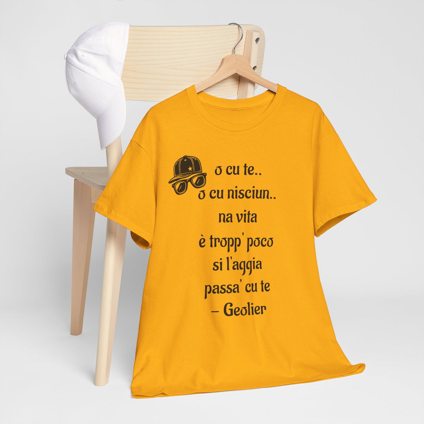 Maglietta unisex con citazione Geolier, maglietta ispiratrice, abbigliamento casual, regalo per gli amanti della musica, maglietta grafica alla moda