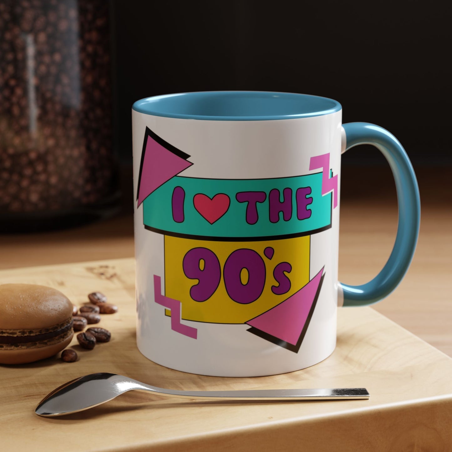 Tazza "I Love The 90s" Accent Coffee Mug — Retro 90s Nostalgia Ceramic Mug