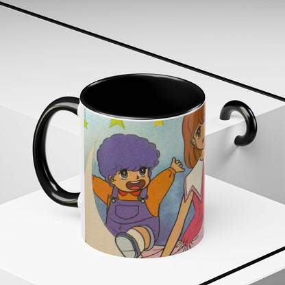 Tazza Kiss me Licia-Kawaii Girl & Cat Accent Coffee Mug – Cute Anime Retro Illustration (11/15oz)