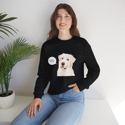 FELPA GIROCOLLO - SONO TESTARDO MA DOLCE Cute Dog Quote Crewneck Sweatshirt