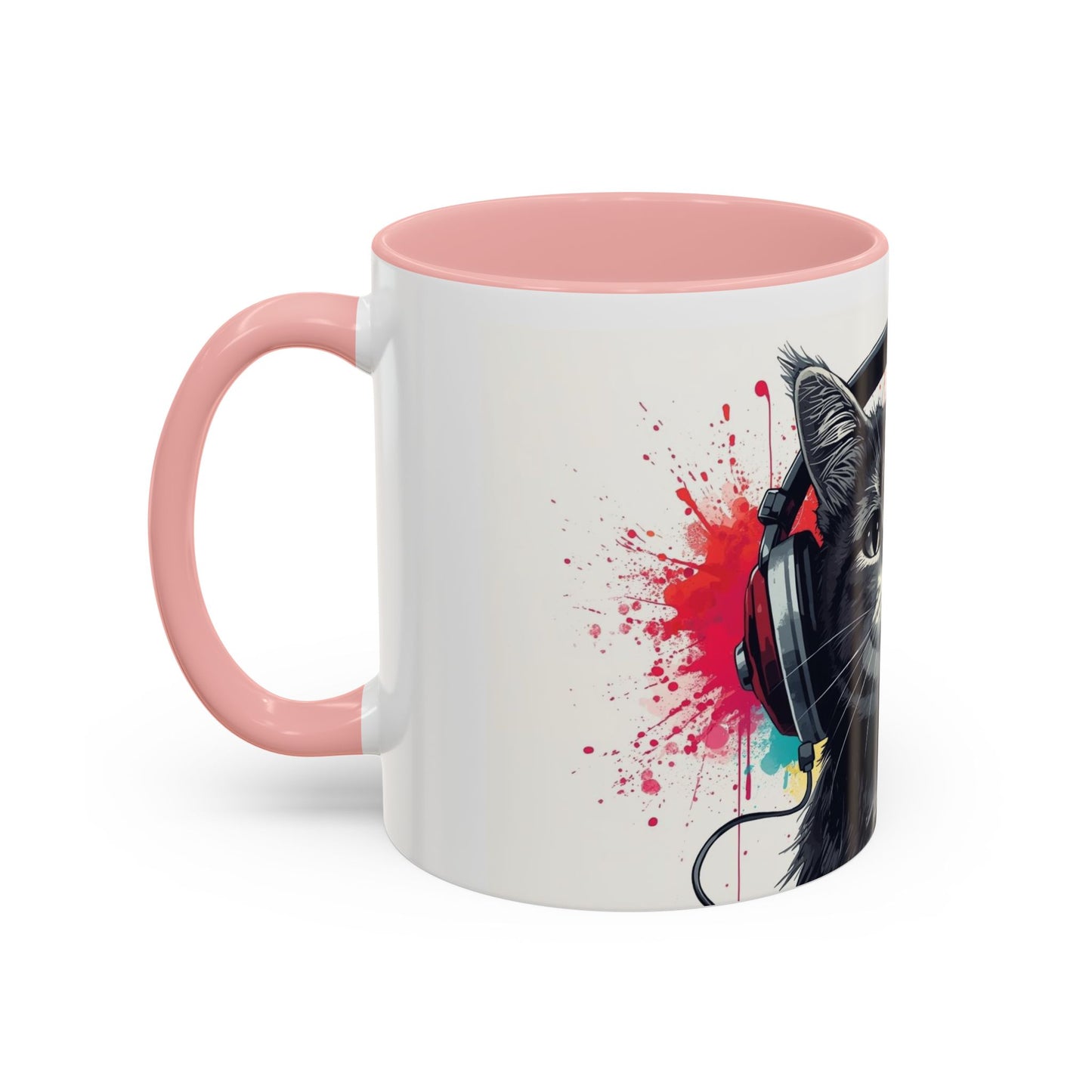 TAZZA Coffee Mug — Colorful Music Kitty Accent Mug (11/15oz)