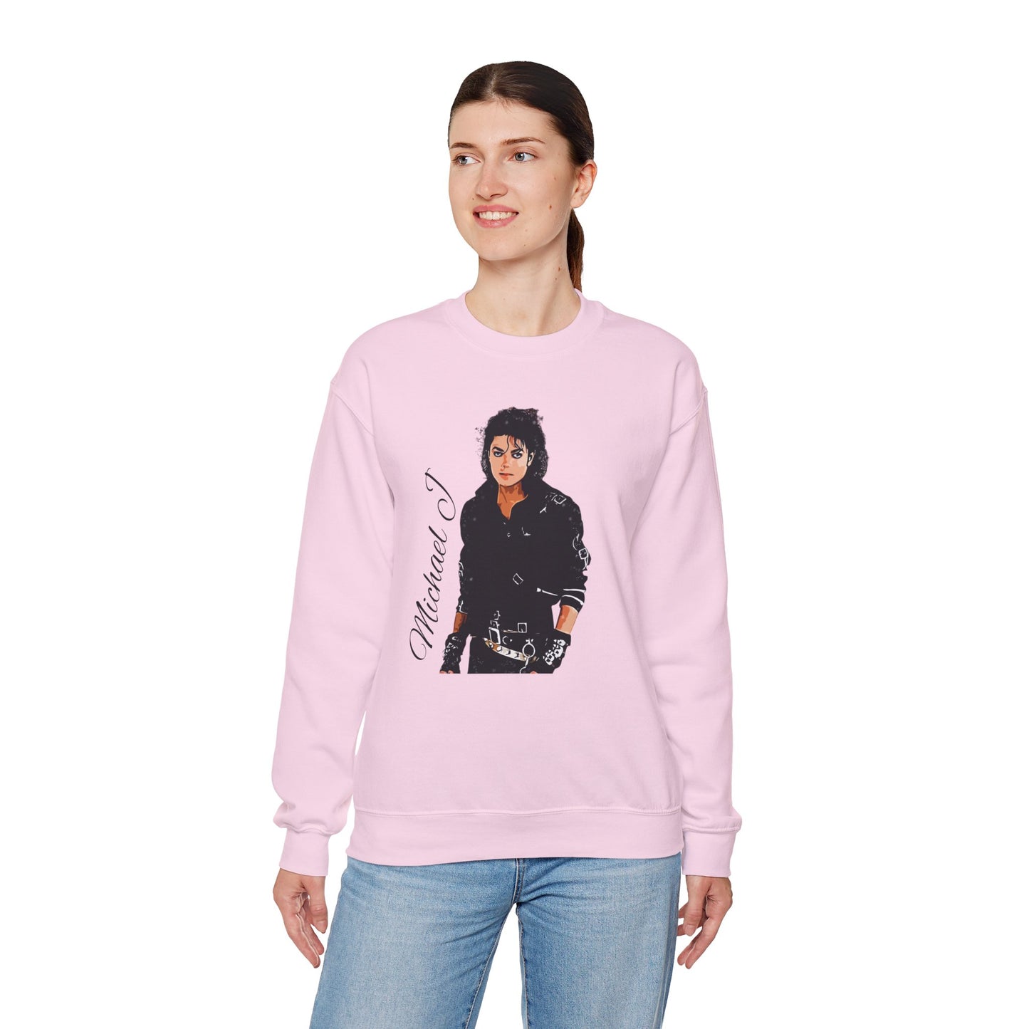 Felpa Michael J - Graphic Crewneck Sweatshirt — Retro Pop Icon Portrait